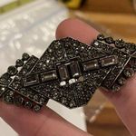 J.Crew Set Of Signed  Brass Tone / Rhinestone Costume Necklace And Brooch Pin Photo 11