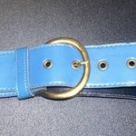 Blue Faux Leather Gold Photo 1