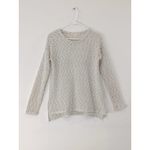 Aeropostale Women’s Sweater Long Sleeve Ivory Silver Thread Open Knit Size Small White Photo 1
