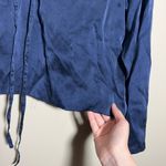 Victoria's Secret Blue Victoria’s Secret Lace Up Silk Top Photo 5