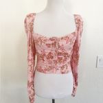 Free People Hilary Printed Long-Sleeve Top Size M NEW Photo 2