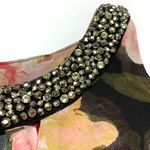 Jennifer Lopez  Jeweled High Collar Sleeveless Floral Blouse Top Photo 6