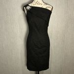 Kay Unger  Elegant Black One-Shoulder Dress Size 4 Photo 11