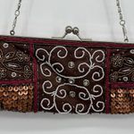 Unbranded Brown Beaded Sequin Crossbody Bag Silver Boho Purse Photo 0