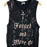 H&M  Forget & Move On Screen Printed Sleeveless Acid Wash T-shirt Dress Medium Photo 2