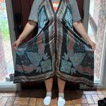 Womens halter top open back silky fabric asymmetrical hem dress green/black OS Black Size undefined Photo 4