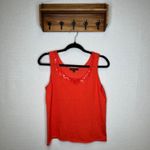 Adrienne Vittadini Studio Orange Sequin Embellished Top Women's Size L Vintage Size L Photo 1