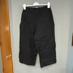 Anthropologie Linen Shirt Tie Capri Pants black size 8 NWT Photo 4