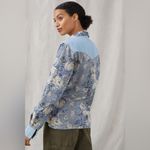LOVE THE LABEL ANTHROPOLOGIE FLORAL CHAMBRAY BUTTONDOWN TOP LARGE Blue Photo 14