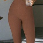 BERLOOK Brown High Waisted Leggings 25” 14 Size M Photo 1