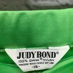 Vintage Judy Bond Skirt Set Size 12 Nylon Sleeveless Lime Green Tie Belt 60s 70s Photo 5