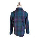 Ralph Lauren Lauren‎  Women Wool Plaid Zip Up Jacket Size Petite Small Blue Green Photo 2