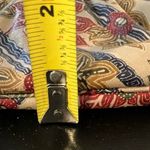 VTG Beautiful Floral Leather Clutch Sliver tone clasp Multi Photo 7