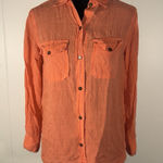 Current/Elliott womens‎  the perfect shirt  W/epaulets coral 0  Button Up Tencel Photo 0