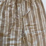 Madewell Tan Smocked Huston Pull-On Crop Pants in Stripe XS Photo 5