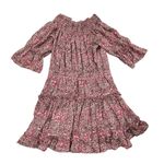 MISA Los Angeles Misa Castellar Floral Violet Pink Smocked Neck Ruffled Tiered Cottage Dress XS Photo 6