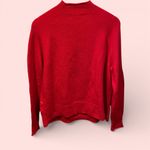 J.Crew Cute  red soft fuzzy roll neck marino wool alpaca blend oversized sweater Photo 2