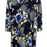 Alfred Dunner Floral‎ Print Dress 3/4 Sleeve Blue White Black Casual Day Out Photo 0