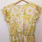 Aakaa {S}  Tiered Ruffle Yellow Midi Dress Photo 5