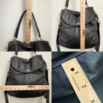 Henri Bendel  Black Pebbled Leather Turnlock Satchel Crossbody Shoulder Bag Photo 7