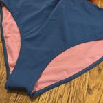 NWT Boden resin ring one piece swimsuit Clementine colorblock Orange Blue Halter Size 14 Photo 3