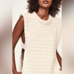 Mirth Chunky Knit Sleeveless Sweater Vest Baby Alpaca‎ Snow Ivory Small Photo 2