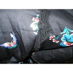 Natori NWT New Designer Short Wrap Robe Womens L Silky Satin Flowers Black Lace Photo 7