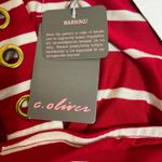 C. Oliver Striped Cold Shoulder Red White Stretch women's‎ shirt M Size M Photo 4