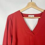 1. State  Red V-Neck Cut Out Back Long Sleeve Blouse M Photo 2