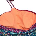 Arizona Jeans NEW Arizona Jean Company Ocean Blue Geometric Flounce Handkerchief Bikini Top Photo 3