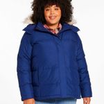 LL Bean Womens Ultrawarm Jacket Coat 2X 650 DOWN Puffer Hood Faux Fur Trim Blue Photo 1