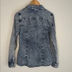 Levi's  Blue Denim Acid Wash Button Down Shirt 80s 90s Small Grunge Photo 6