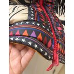 Farm Rio Cerrado Sky Reversible Puffer Jacket Black & White Rainbow Size S Photo 9