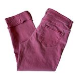 J.Jill Women’s red cropped rolled raw edge cuff mid rise denim jeans size 12 Photo 7