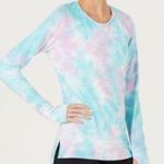Ideology NWT Cotton Candy Tie-Dyed Cutout-Back Sweater Top Aqua Pink Size Medium Photo 1