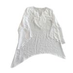 Counterparts Top White Woven Embroidered V Neck tunic blouse size M Photo 1
