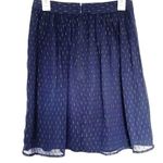 J.Crew  Womens Skirt Sz 2 Gold thread Blue Lined Semi Sheer Knee-Length Coastal Photo 0