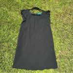 Women’s Mini black chiffon dress​ with ruffles sleeves size small Photo 5