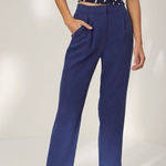 Wilfred Aritzia‎  Crop Sparks Pants Size 0 Blue Minimalist Quiet Luxury Capsule Photo 0