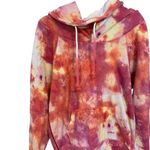 Peace Love World Hoodie Tie Dye Long Sleeve Size Medium Oversized Pink Orange Photo 0