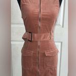 Forever 21 Pink blush velvet zip up dress with waist belt from  Photo 3