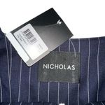 NWT NICHOLAS Pinstripe Suiting O Ring Zipper Navy Mini Dress 2 Blue Photo 3
