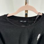 Love Lace black long sleeve fleece lightening bolt and stars top size 2X Photo 6