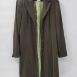 Mixit Longline Jacket Womens 12 Tall Green Stretch Notch Lapel Back Slit Career Photo 3