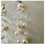 sterling silver floating freshwater pearl and crystal earrings Photo 6
