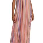 XIRENA Esme Stripe Cotton Dress In Citrus Melange Tie Straps Pockets Large NWT Pink Photo 13
