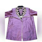 Bob Mackie  100% Silk Jacket Wearable Art Women’s Embroidery Blazer Size Large. Photo 7