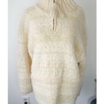 Jones New York Vintage Handknit Cream Chunky Knit 1/4 Zip Up Sweater Wool/Mohair Photo 0
