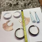Lot Of 4 Large Statement Costume Earrings Pierced Dangle / Hoop Photo 10
