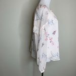 Saint Tropez West St. Tropez West Pink Floral Silk Blouse Ruffle Sleeve Sz Small Photo 3